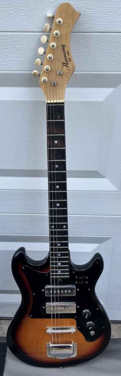 Vintage 1970s Sunburst Harmony Model H-802 Electric Guitar with Gig Bag