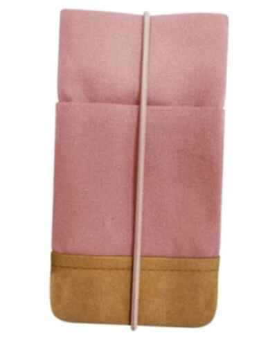 Moin Padded Cotton Phone Sleeve with Rubber Closure - Handmade Case for iPhone