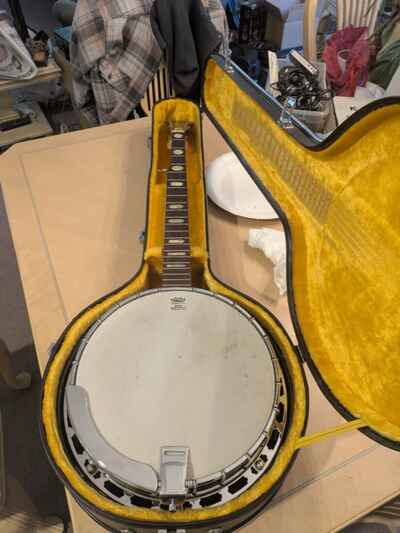 VINTAGE TAKA 5 STRING RESONATOR BANJO - Hard Case Japan 1970