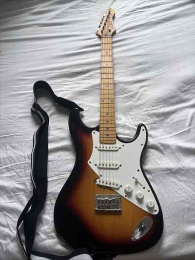 Used Aria Pro II Electric Gutair In The Shade Sunburst With Gutair Sheath / Case