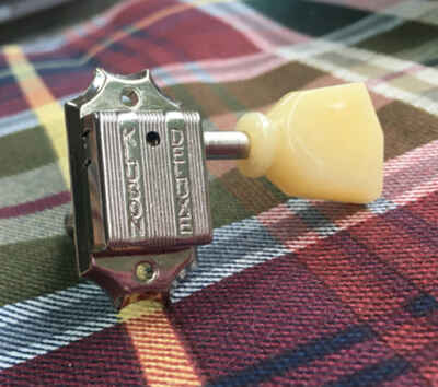 One Nickel Kluson Deluxe Tulip Tuner from a Gibson Les Paul, Bass Side
