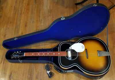 Kay Jumbo Flattop-Rare Tobacco Burst - DeArmond - Hard Case - Excellent!