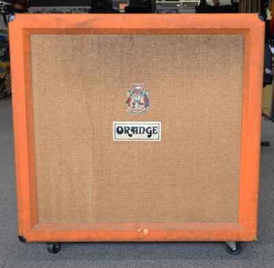 1973 Orange 4×12 Guitar Cabinet w /  Casters ?? Used