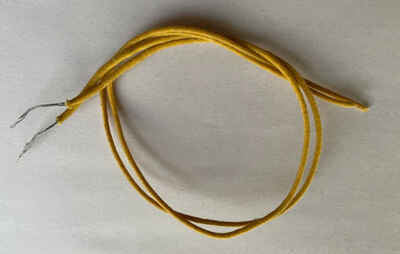 2 Vintage YELLOW 1950s Cloth Covered Wires for Fender Stratocaster Tele Gibson