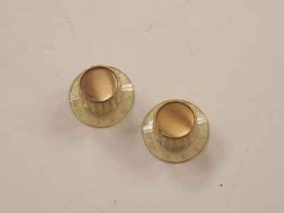 Vintage Kay Volume and Tone Knobs Gold with Gold Inserts - National ? Other ?