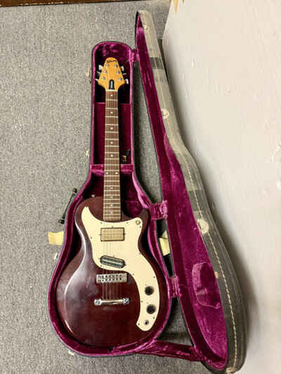 Vintage 1976 Gibson Marauder electric guitar dark burgundy in original hard case