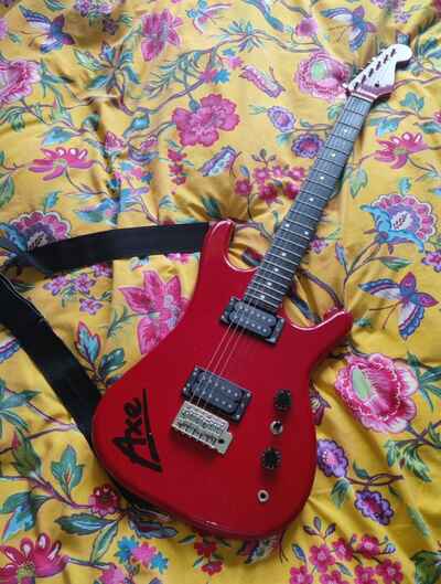 Vintage 1980s Axe SC-24T Red Electric Guitar, Great Condition!