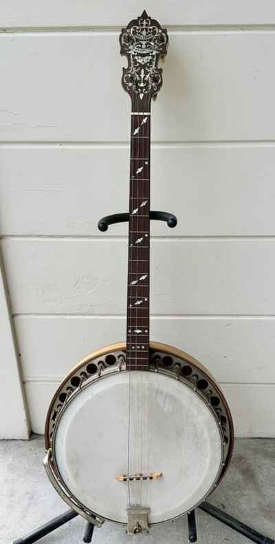 Antique Vintage William Lange 19 Fret Paramount Style A Tenor Banjo