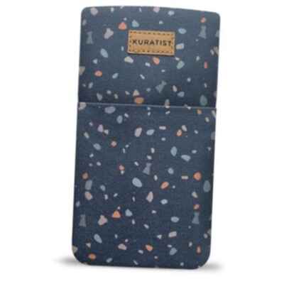AHOI Padded Cotton Phone Sleeve with Flap Opening - Handmade Phone Terrazzo