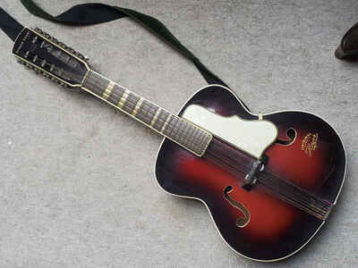 Schöne hochwertige alte 12 saitige Gitarren Mandoline  /  Mandola "Arnold Hoyer"