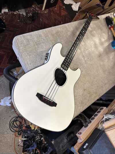 Kramer 1980s Ferrington Acoustic-Electric Bass Guitar original White -Nice shape