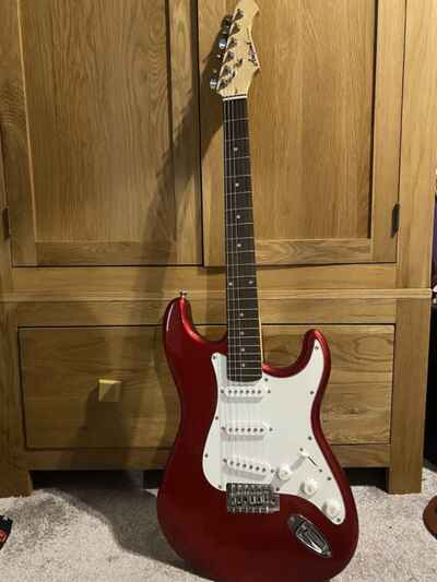 Aria pro ii stg series candy apple electric guitar + guitar case