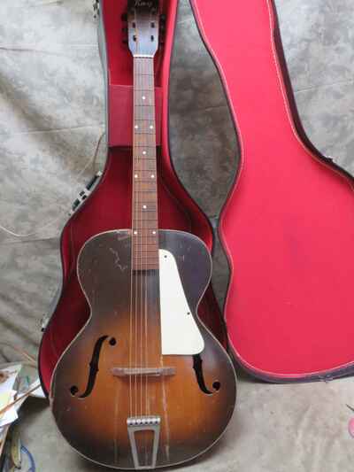 Vintage KAY Jumbo Archtop Hollow Body Acoustic Guitar with Case