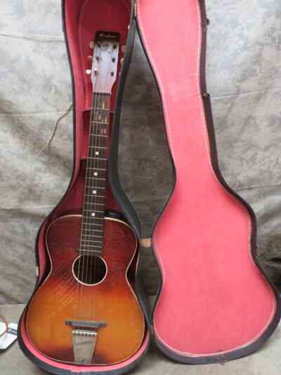 Vintage AIRLINE Hollow Body Acoustic Guitar with Case