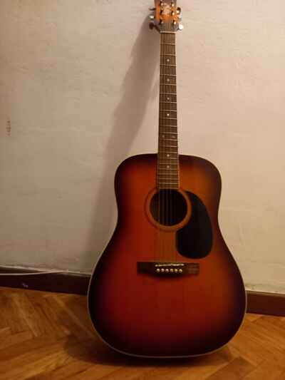 chitarra acustica, eko, arancione, 6 corde, destroso 