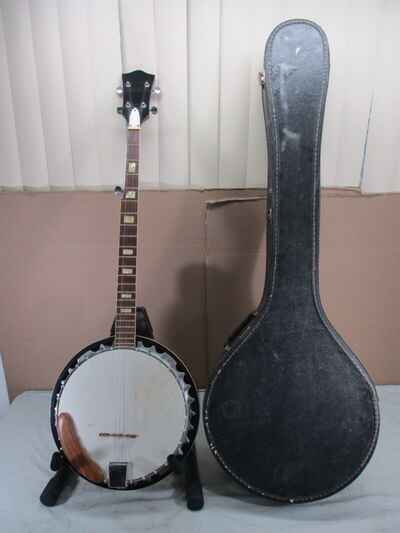 Vintage Resonator 5-String Bottlecap Banjo with Case  JAPANESE