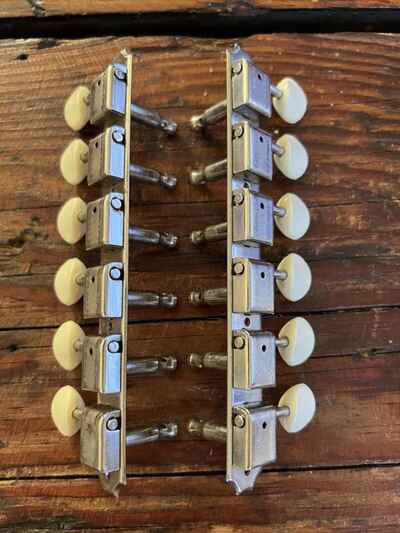 Vintage 1960??s Kluson Deluxe Guitar Tuners 6x6 Tuning Peg Strips for 12-string