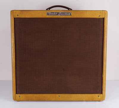 1959 Fender Bassman 5F6-A Amplifier Amp Vintage Tweed and Super Clean!