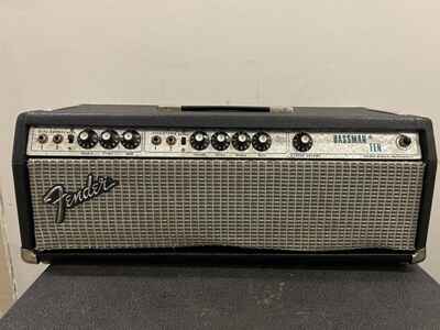 1974 Fender Bassman Ten Silverface Tube Amp Head Vintage Rare Works!