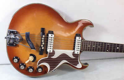 Vintage 1963 EKO Florentine 360 / 2v Amber Burst Semi-Acoustic Electric Guitar
