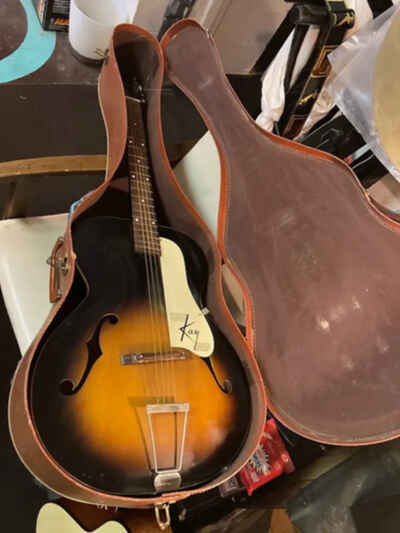KAY vintage Archtop model L-5455 Acoustic Guitar w / OHSC - Sunburst AS IS restore