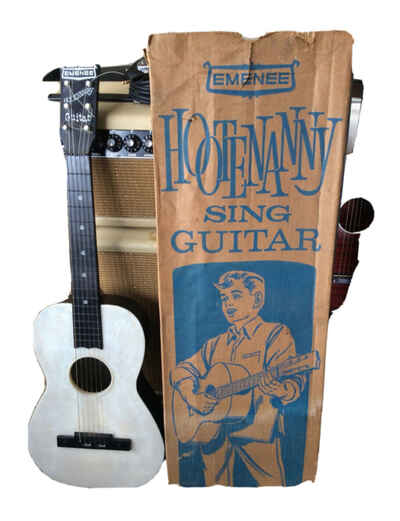 Vintage 1964 Emenee Hootenanny Guitar with Box