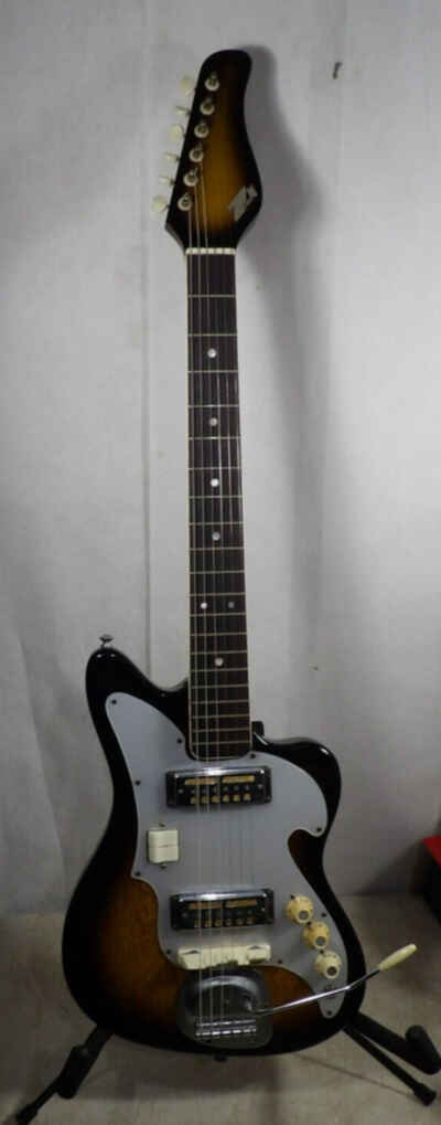 Vintage 1960s Zenon Teisco Matsumoku Electric Guitar Gold Foil Pickups Japan