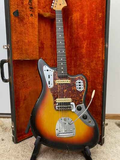Vintage 1965 Fender Jaguar Sunburst  Pre CBS  Guitar w / OHSC