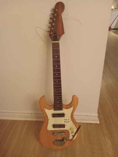 1966 Teisco Guitar Eg409-ET Mosrite Natural Finish