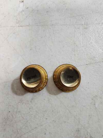 2 Vintage 1960s Gibson Gold Reflector Knob  For Les Paul Custom ES335.  #2