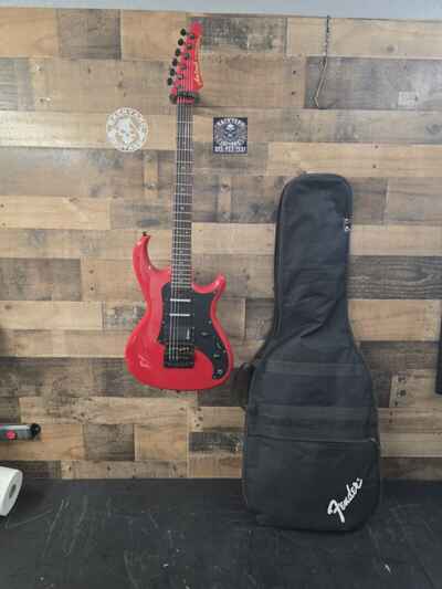 1980s Aria the Cat Red Khaler Flyer bridge Vintage electric guitar