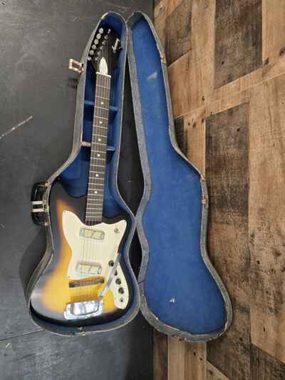 Harmony Bobcat H15 Electric Guitar 60s Vintage with Case MADE IN USA!