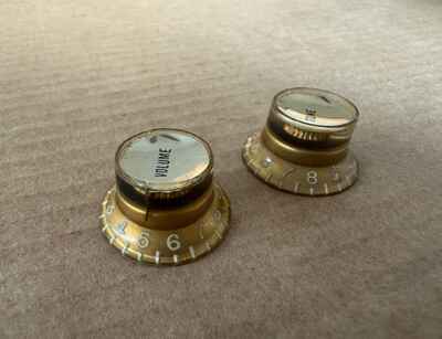 Gibson Vintage 1962 Gold Reflector Knobs ES-330 175 125 Melody Maker 1963 1964