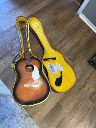 Vintage Stanford Acoustic 6 String Guitar Broken Project For Repair
