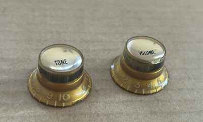Gibson Vintage 1962 Gold Reflector Knobs ES-330 175 125 Melody Maker 1963 1964