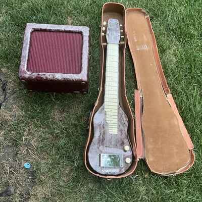 Vintage Magnatone Lap Guitar & Matching Amplifier Not Tested See Pics