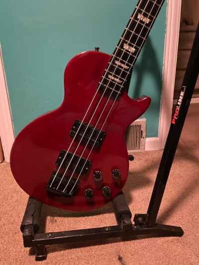 1993 Gibson LPB-2 deluxe bass guitar- wine red- good condition.