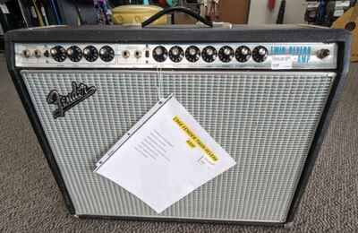 1968 Fender Silver Face Twin Reverb 2 x 12" Electric Guitar Tube Amplifier