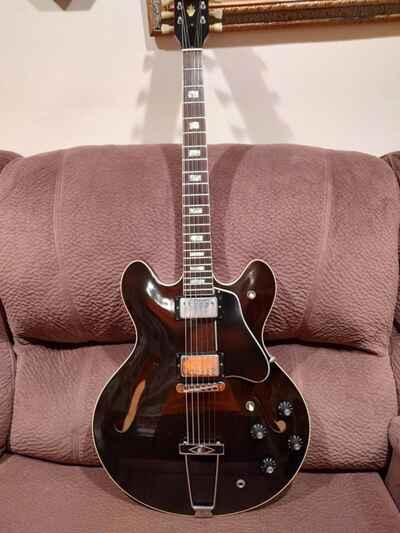 Vintage 1976 Gibson ES 335TD Guitar Walnut Finish with a Trapeze Tailpiece