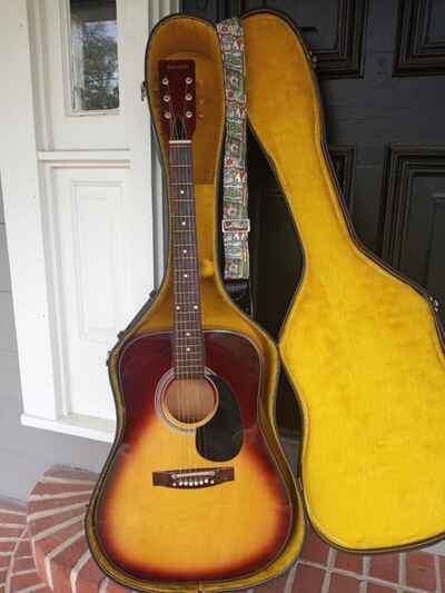 1968 to 72 Sears Model 1248 Acoustic with Chipboard Case, in  Good Condition.