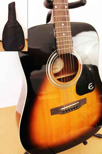 Epiphone Acoustic Guitar Model DR-100 VS Vintage Sunburst - with Fender Case