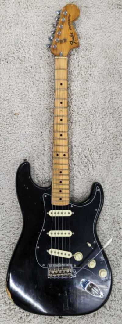 USA Fender 1976 Vintage 3 Bolt Neck Stratocaster in Black with Hardshell case