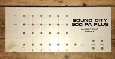 Vintage Dallas Arbiter Soundcity mk4 200 PA PLUS front panel 1971