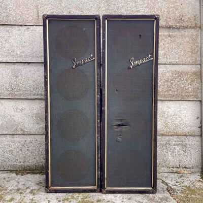 2x Impact 4x10 PA Columns 1967 Vintage Cabinets pre Dallas Arbiter ELAC speakers