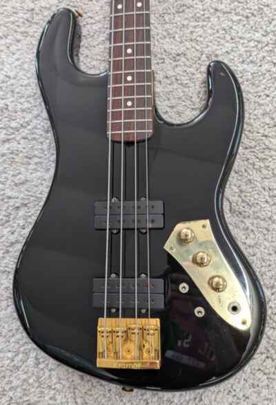 Kramer Pioneer Series Double J 4-String Black Electric Bass Guitar, 1980s - USA