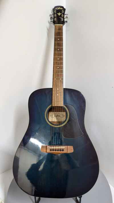 (Pa2) Aria AW75 Full size Blue  Acoustic Guitar