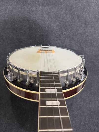 Vintage 1970s Angelica 5-String Resonator Banjo Eagle Decal MIJ w /  Case!