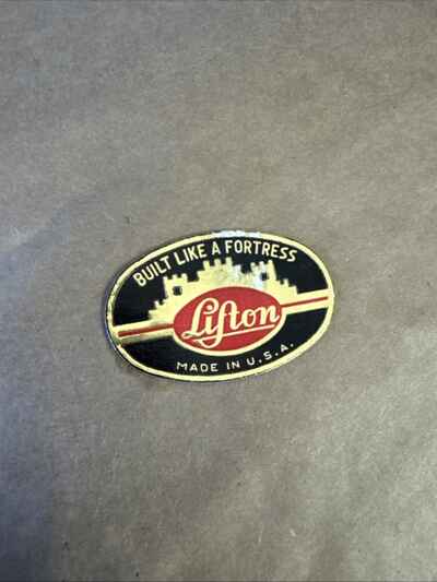 Vintage 1950s Lifton Guitar Case Badge -Built Like a Fortress Fits Gibson Martin