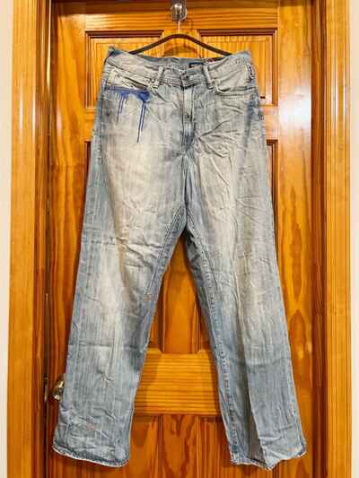 Ecko Unlimited Vintage Jeans Baggy Fit Size 32 100% Cotton Light Wash Denim Men