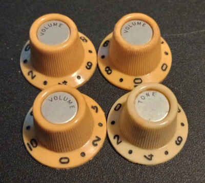 Vintage 3 Volume KNOBS & 1 Tone KNOB JAPAN Made off 3 pickup Decca Teisco Guitar